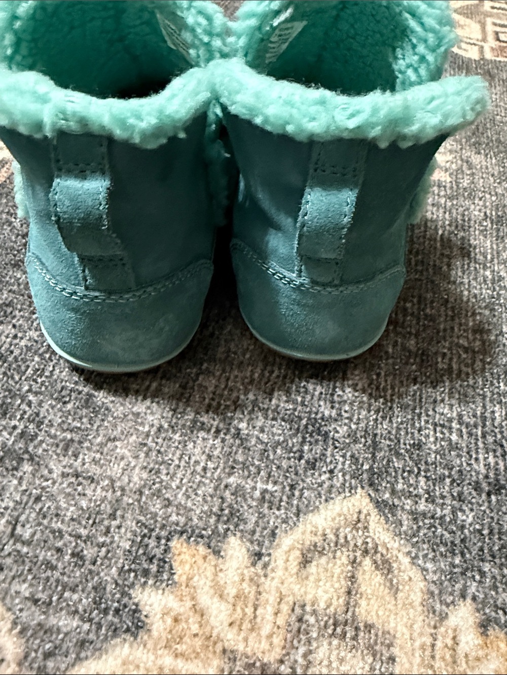 L.L. Bean Women's Teal Suede Slip-On Moccasin Slippers - Picture 3 of 7